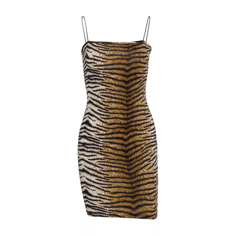 Sleeveless Leopard Print Bodycon Mini Dress Apparel and Accessories
