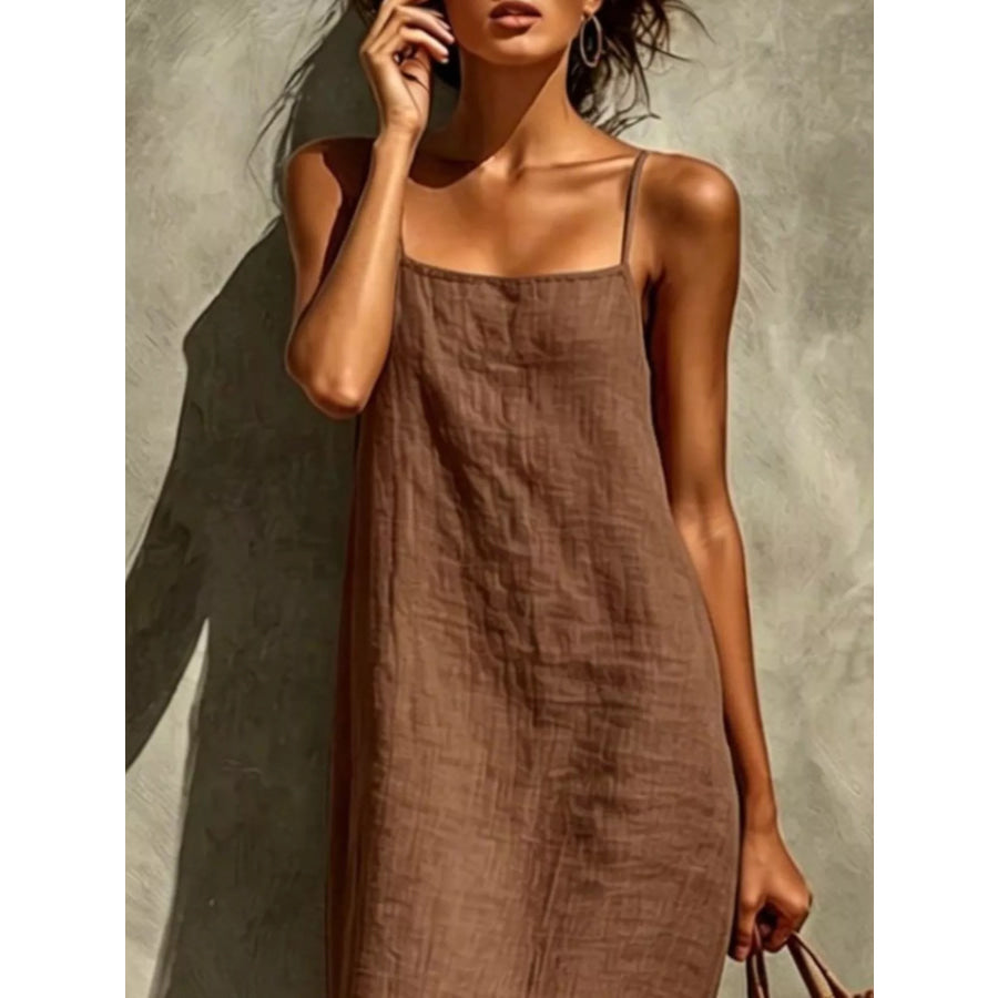Sleeveless Linen Casual Maxi Dress Apparel and Accessories