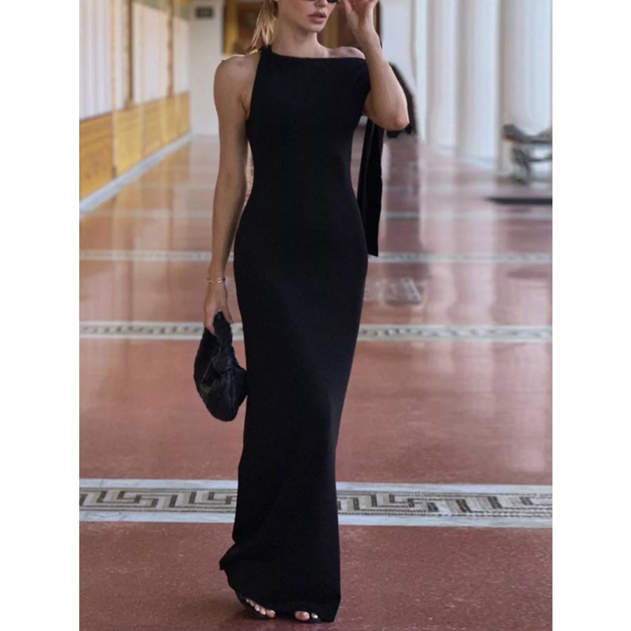 Sleeveless Maxi Dress with Draping Detail Apparel and Accessories