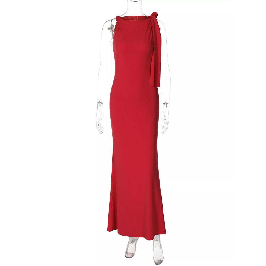 Sleeveless Maxi Dress with Draping Detail Apparel and Accessories