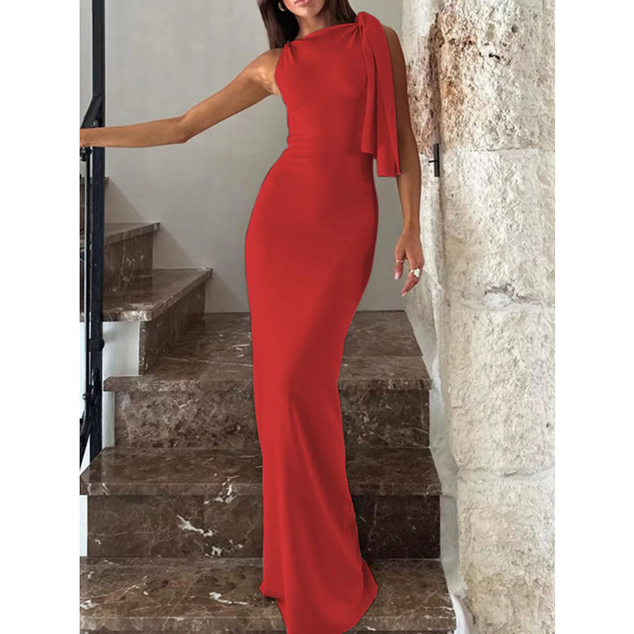 Sleeveless Maxi Dress with Draping Detail Apparel and Accessories
