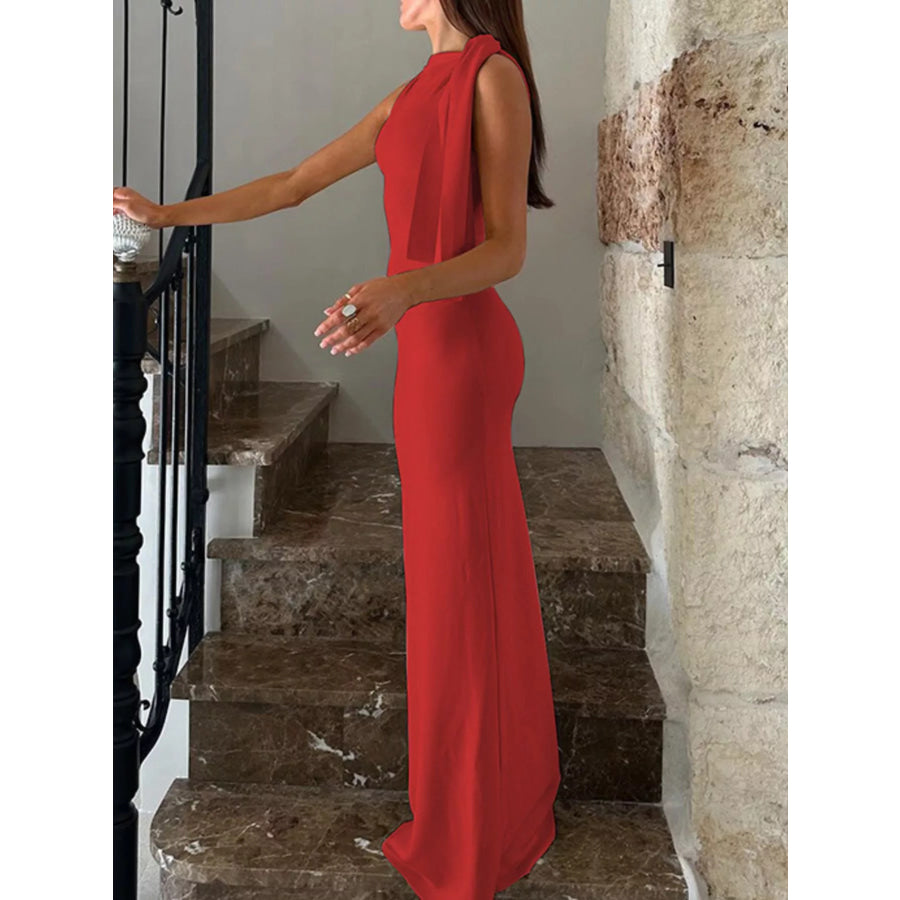 Sleeveless Maxi Dress with Draping Detail Apparel and Accessories
