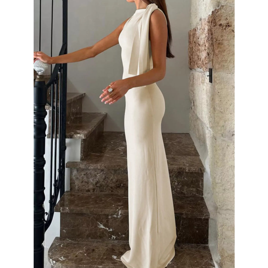 Sleeveless Maxi Dress with Draping Detail Apparel and Accessories