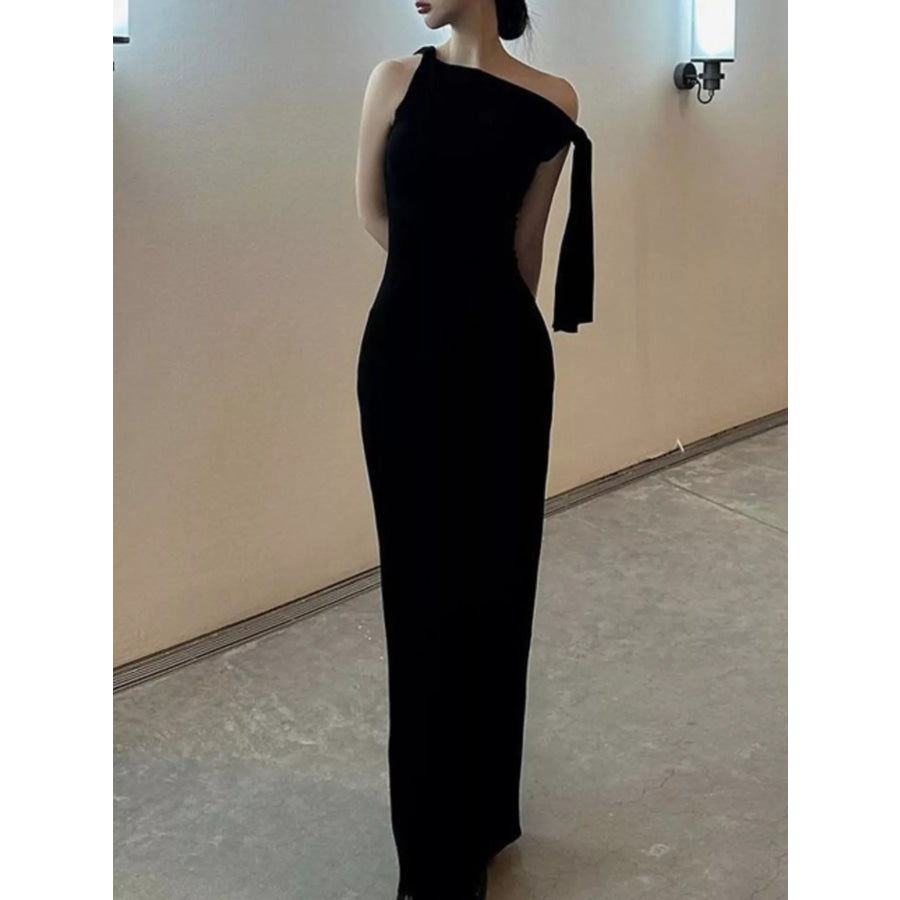 Sleeveless Maxi Dress with Draping Detail Apparel and Accessories