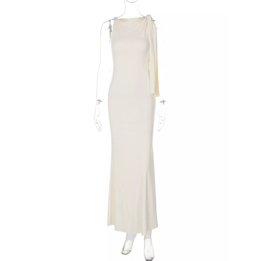 Sleeveless Maxi Dress with Draping Detail Apparel and Accessories