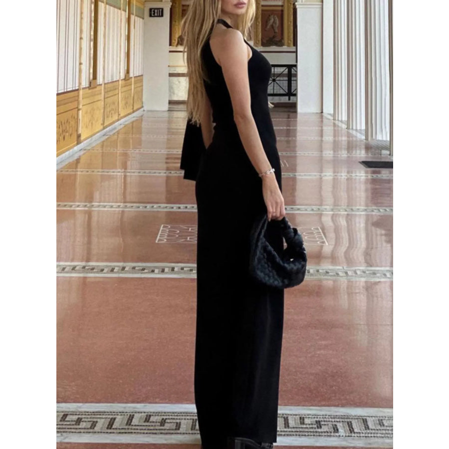 Sleeveless Maxi Dress with Draping Detail Apparel and Accessories