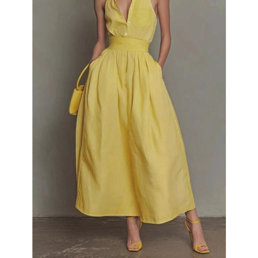 Sleeveless Maxi Dress with Pockets Apparel and Accessories