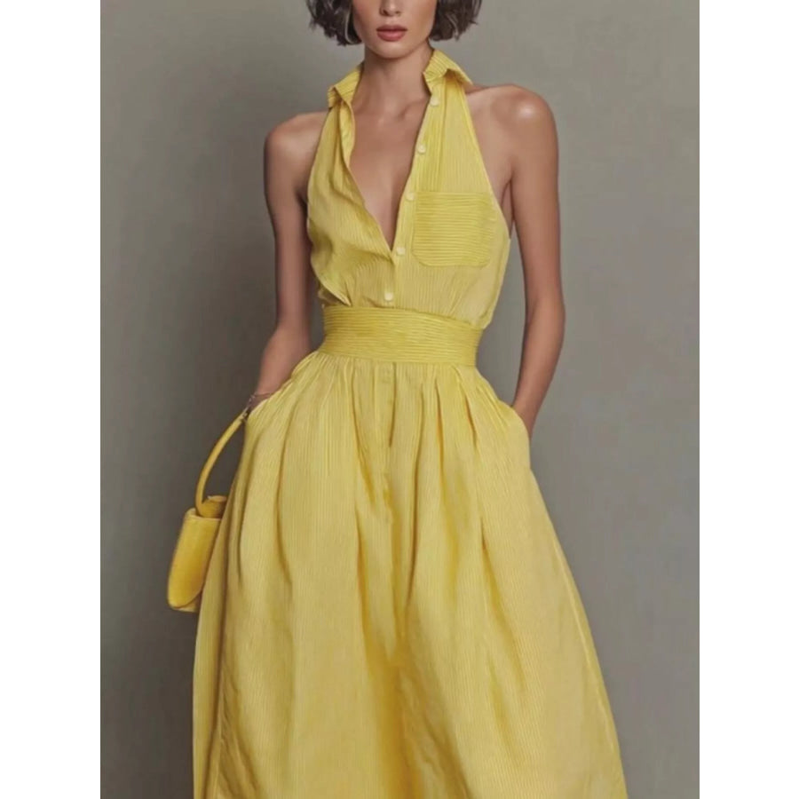Sleeveless Maxi Dress with Pockets Apparel and Accessories