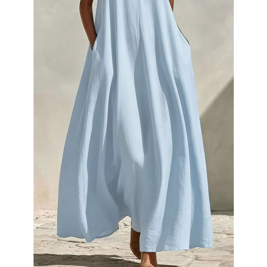 Sleeveless Maxi Dress with Side Pockets Apparel and Accessories