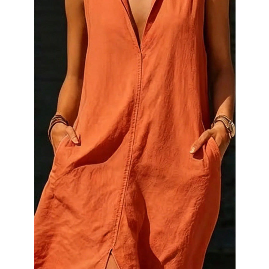 Sleeveless Maxi Dress with Side Pockets Apparel and Accessories