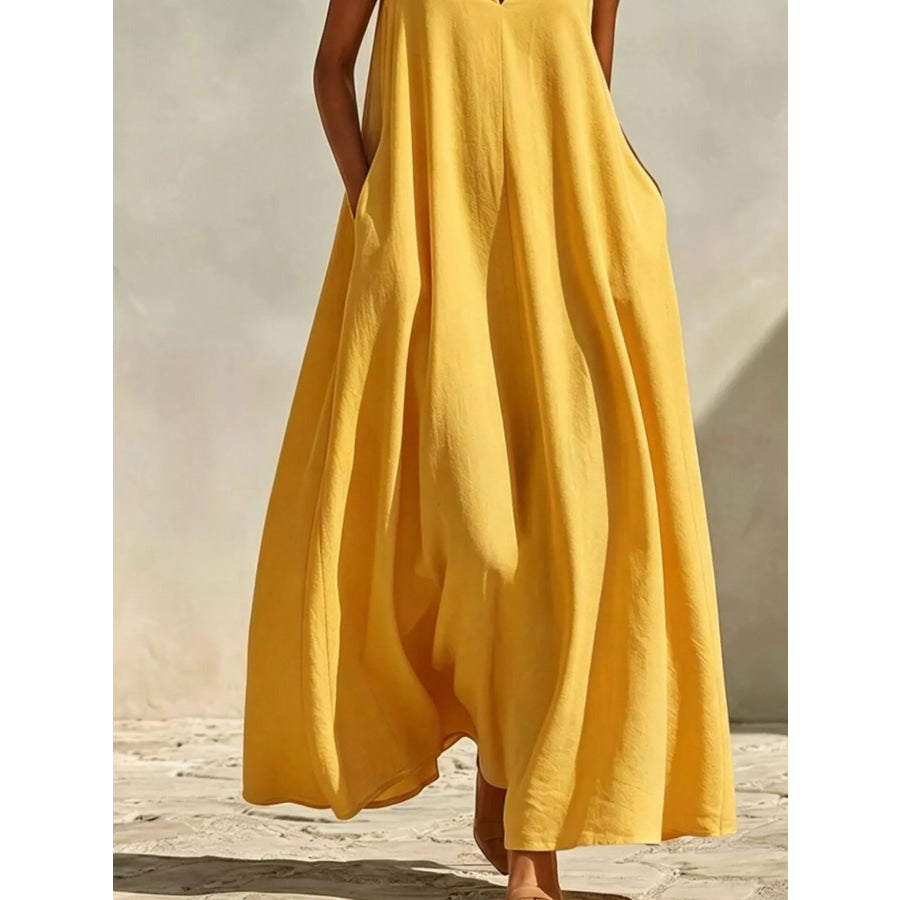 Sleeveless Maxi Dress with Side Pockets Apparel and Accessories