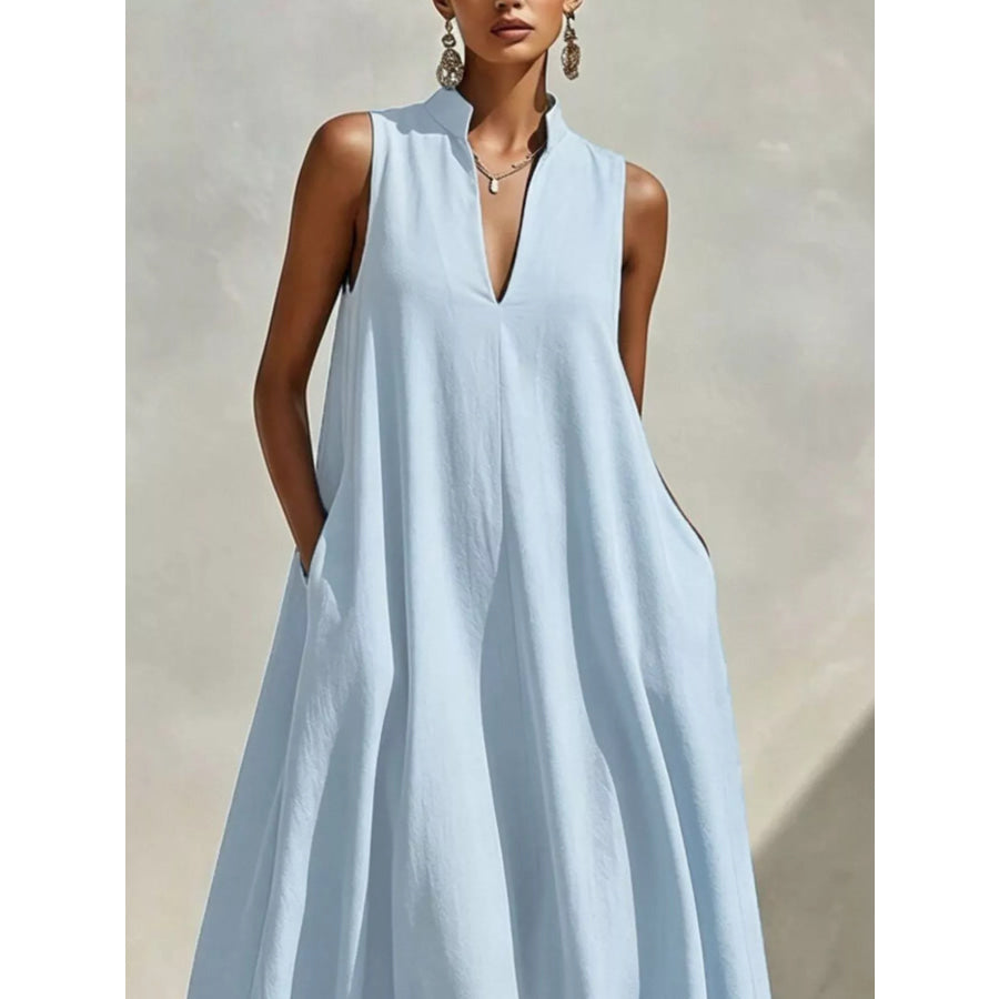 Sleeveless Maxi Dress with Side Pockets Apparel and Accessories