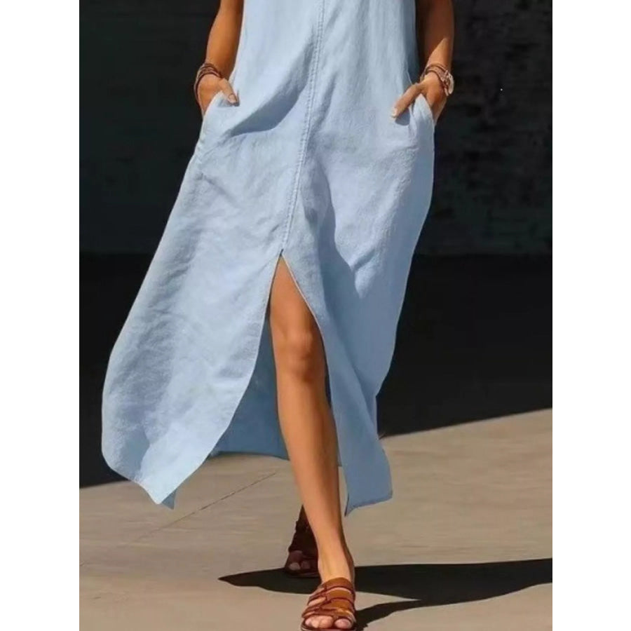 Sleeveless Maxi Dress with Side Pockets Apparel and Accessories