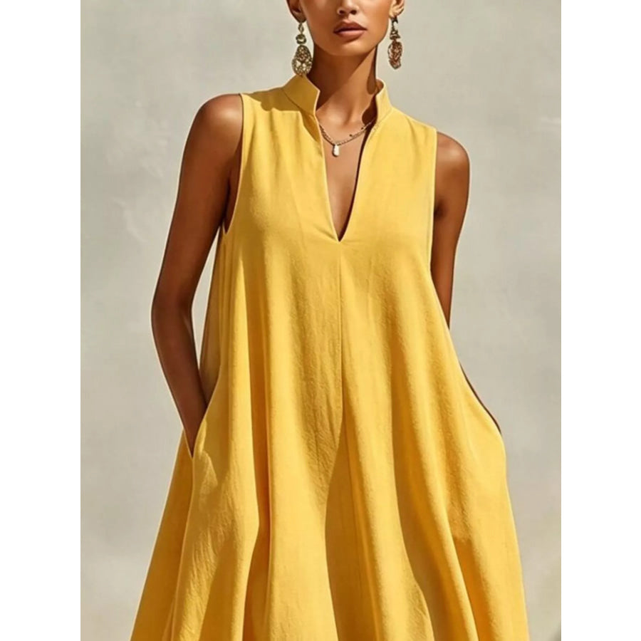 Sleeveless Maxi Dress with Side Pockets Apparel and Accessories