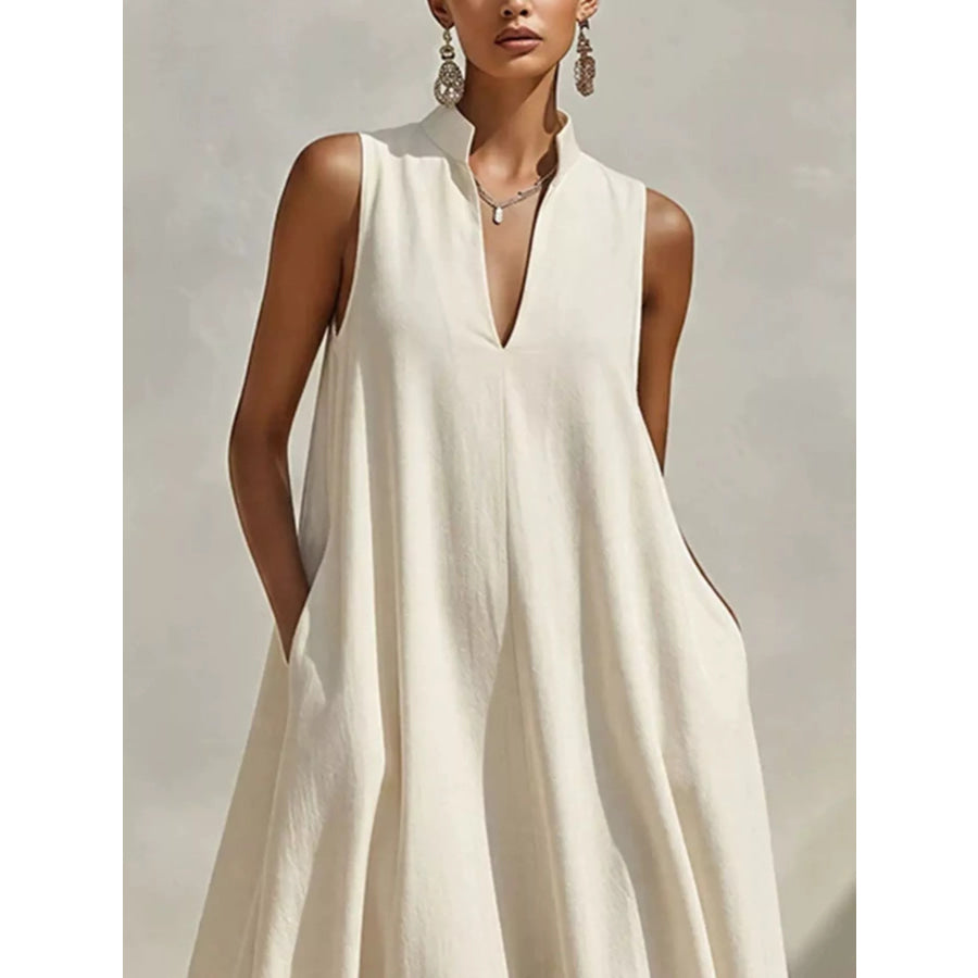 Sleeveless Maxi Dress with Side Pockets Apparel and Accessories