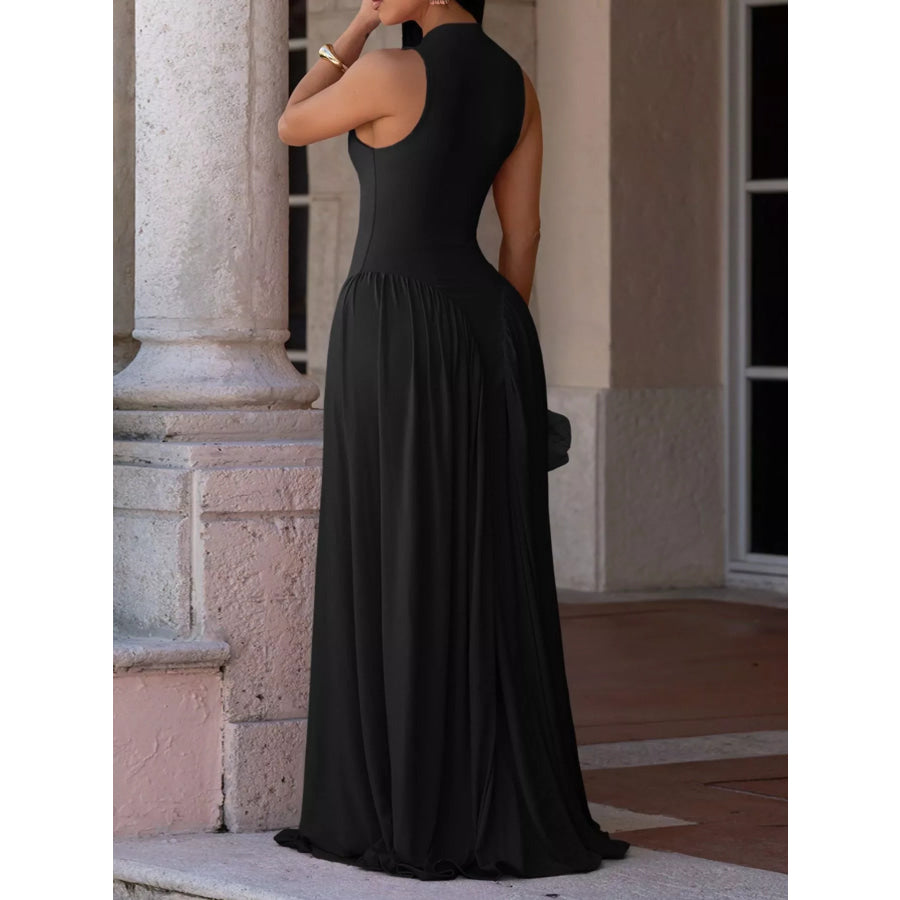 Sleeveless O-Neck Maxi Dress Apparel and Accessories