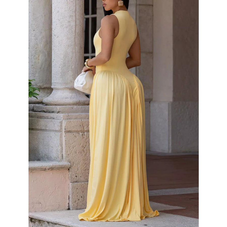 Sleeveless O-Neck Maxi Dress Apparel and Accessories