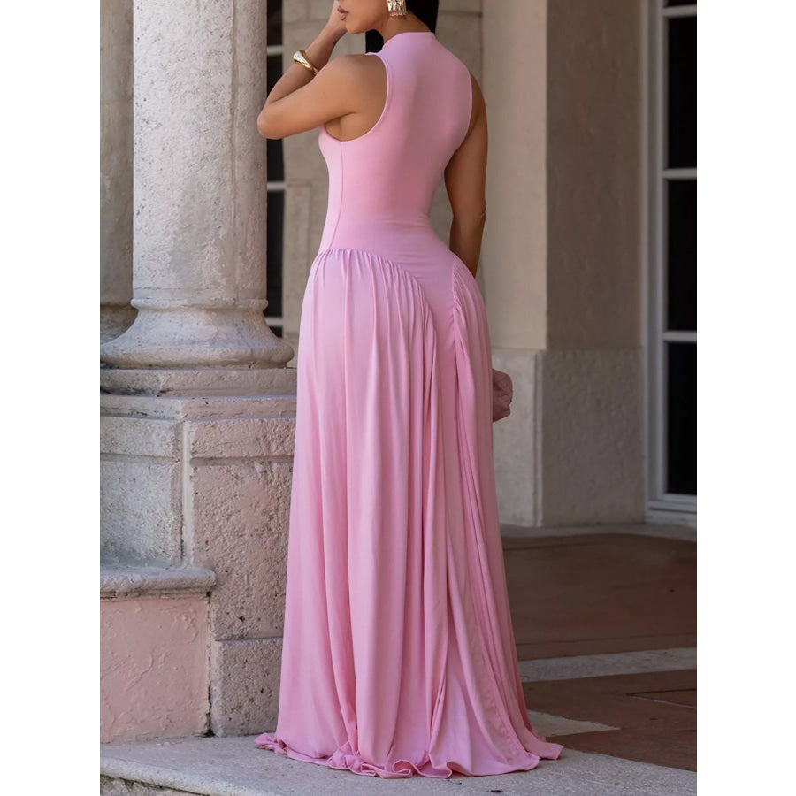 Sleeveless O-Neck Maxi Dress Apparel and Accessories