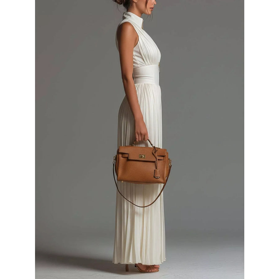 Sleeveless Pleated Jumpsuit with Front Zipper Apparel and Accessories