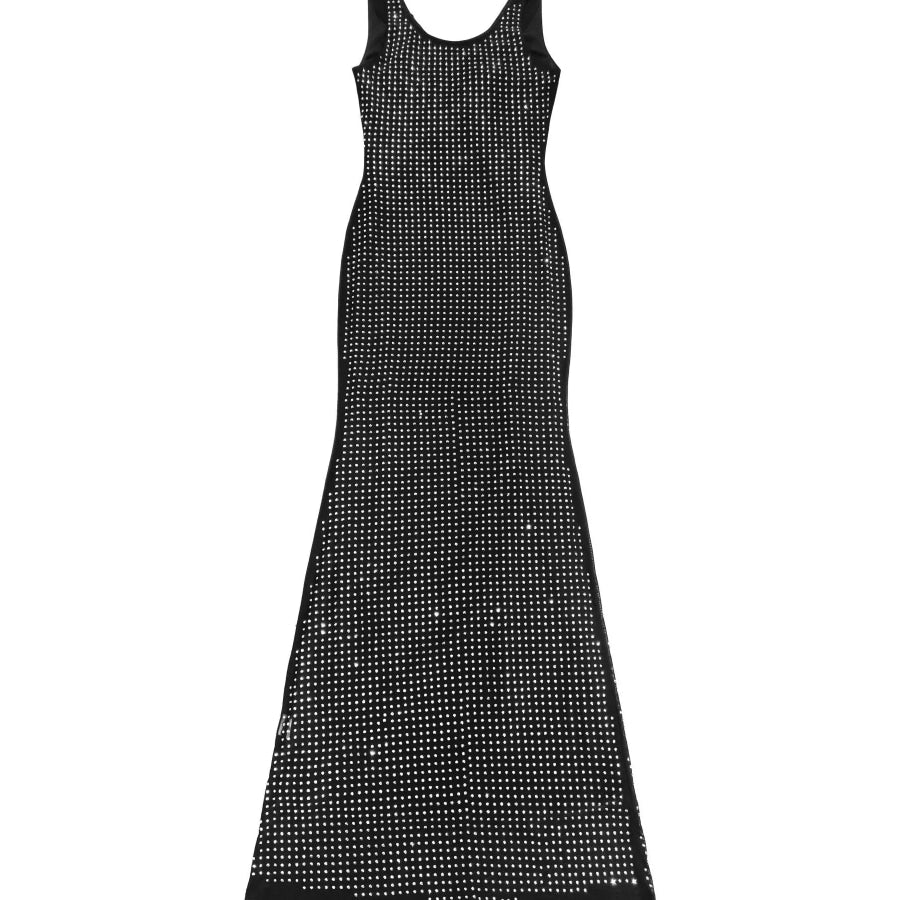 Sleeveless Rhinestone Embellished Bodycon Maxi Dress Apparel and Accessories
