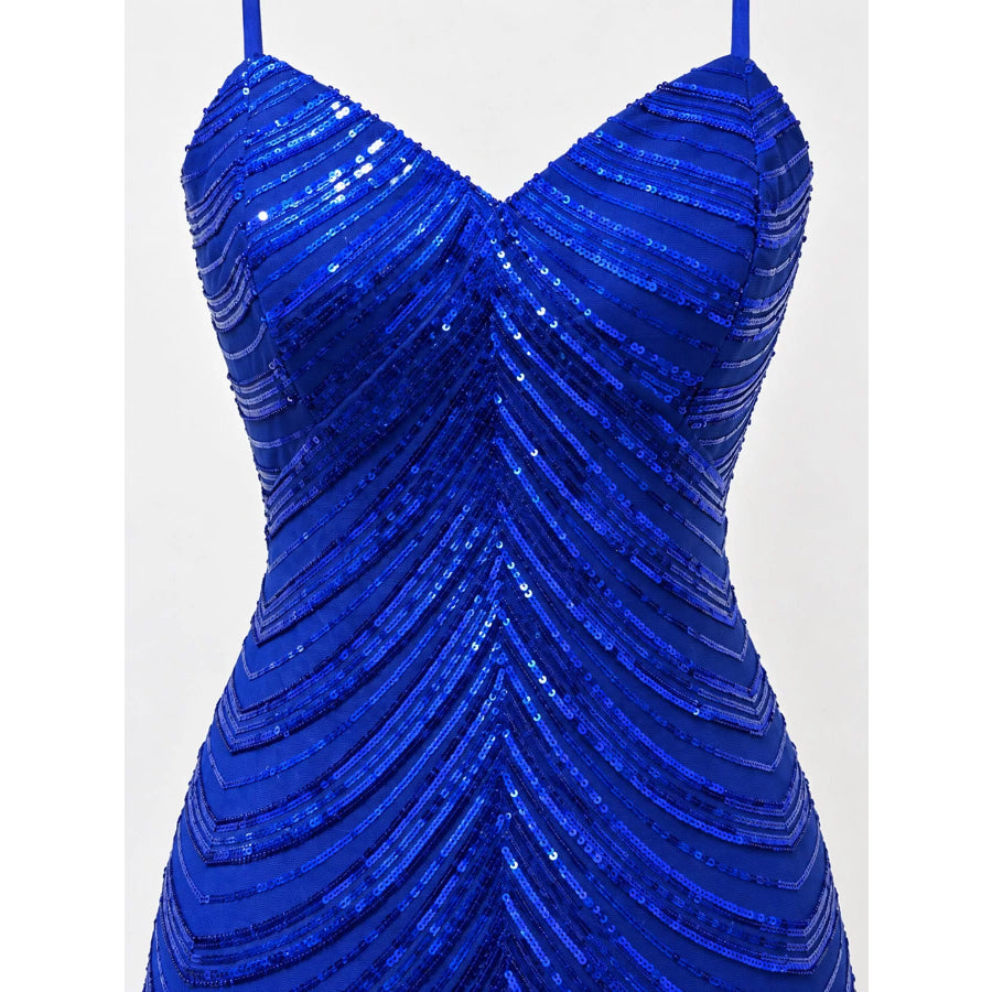 Sleeveless Sequin Embellished Bodycon Mini Cami Dress Apparel and Accessories