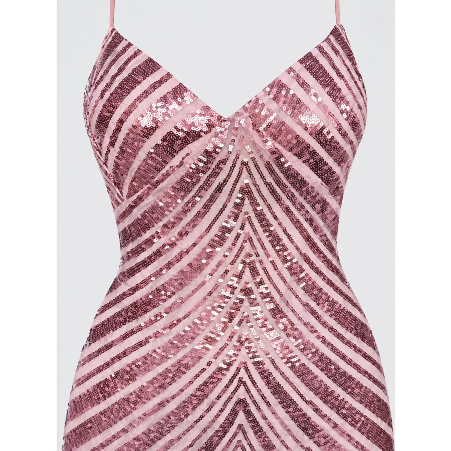Sleeveless Sequin Embellished Bodycon Mini Cami Dress Apparel and Accessories