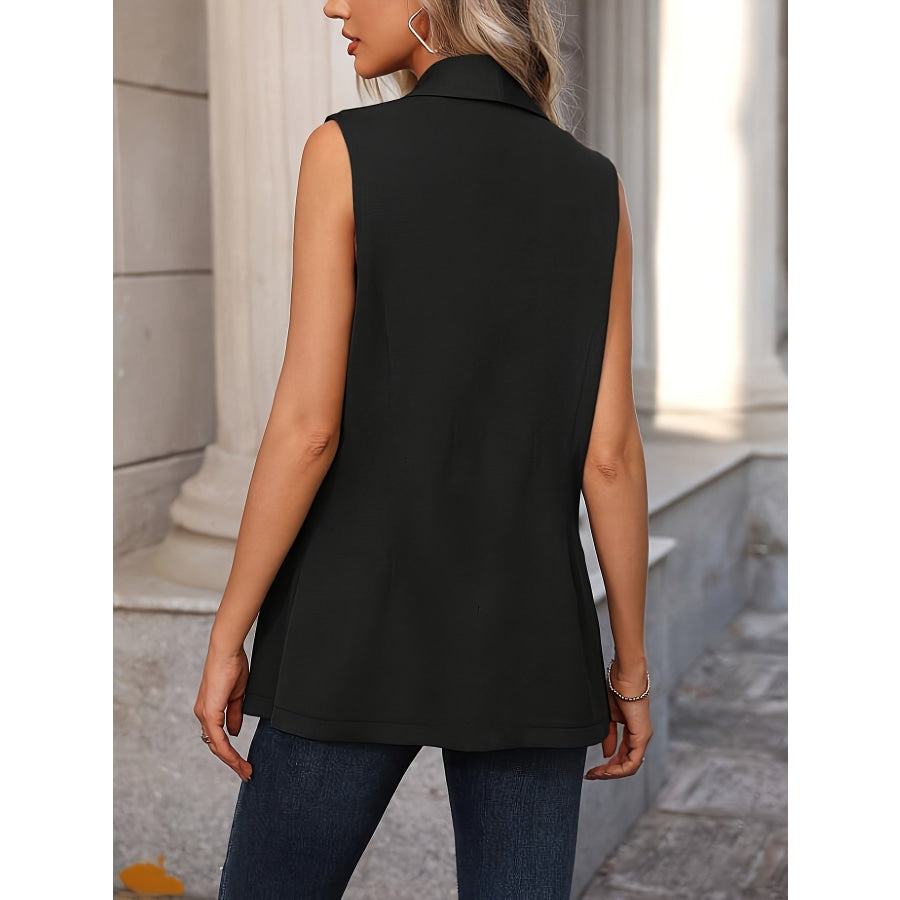 Sleeveless Shawl Collar Vest Coat Apparel and Accessories