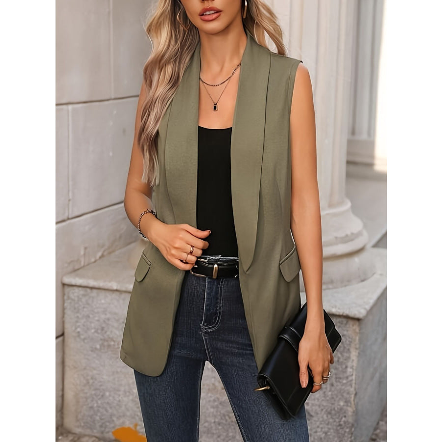 Sleeveless Shawl Collar Vest Coat Apparel and Accessories