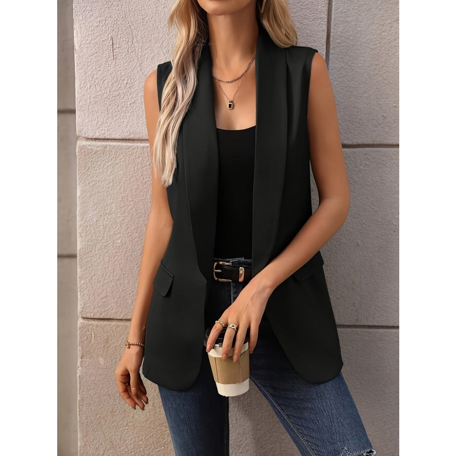 Sleeveless Shawl Collar Vest Coat Apparel and Accessories