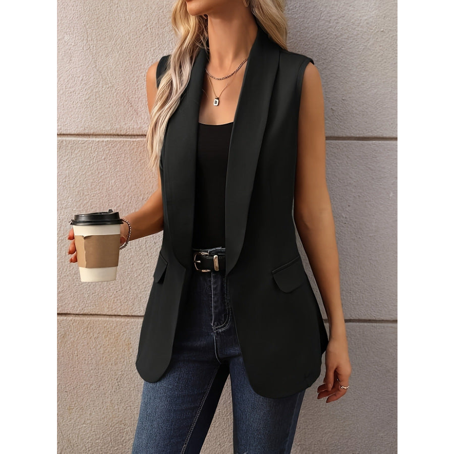 Sleeveless Shawl Collar Vest Coat Apparel and Accessories