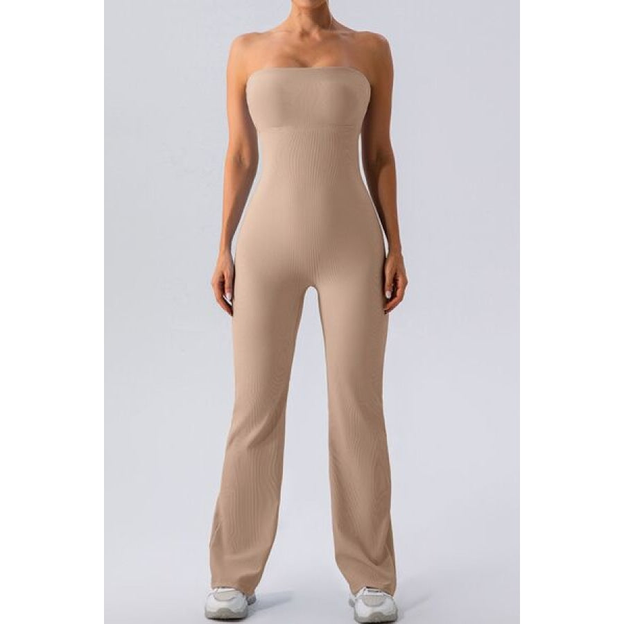 Sleeveless Straight Active Jumpsuit Camel / S Clothing