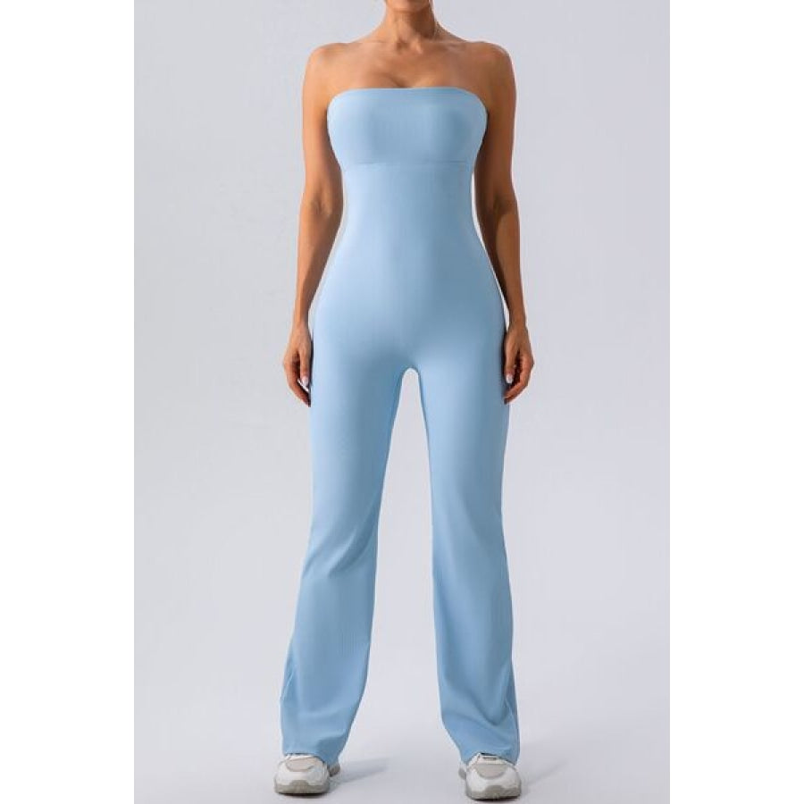 Sleeveless Straight Active Jumpsuit Misty Blue / S Clothing