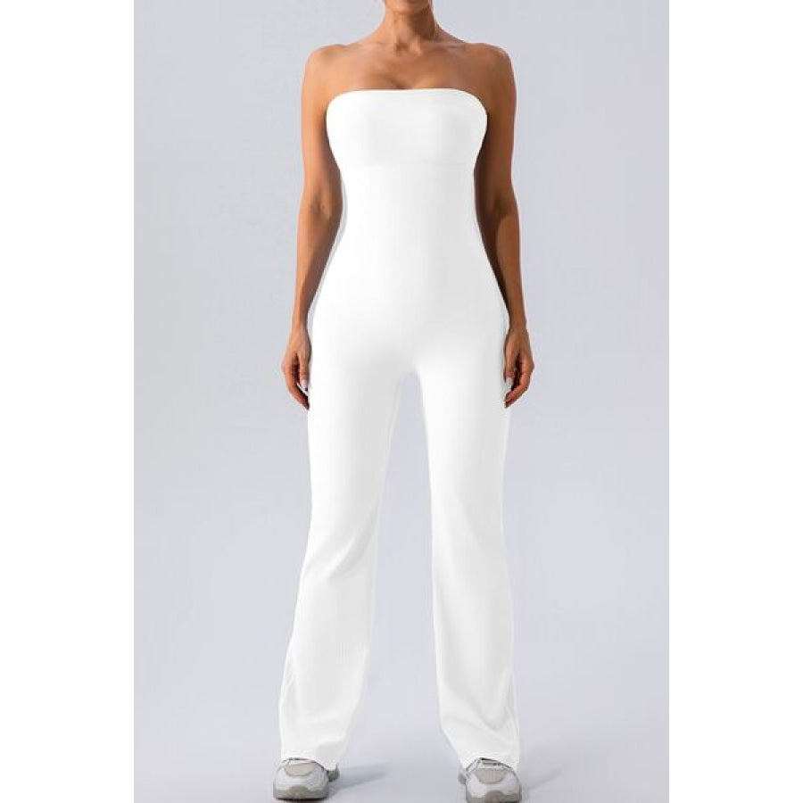 Sleeveless Straight Active Jumpsuit White / S Clothing