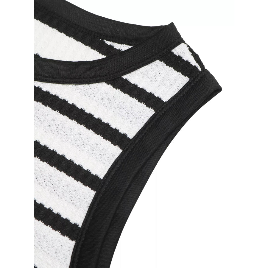 Sleeveless Striped Bodycon Midi Dress Apparel and Accessories
