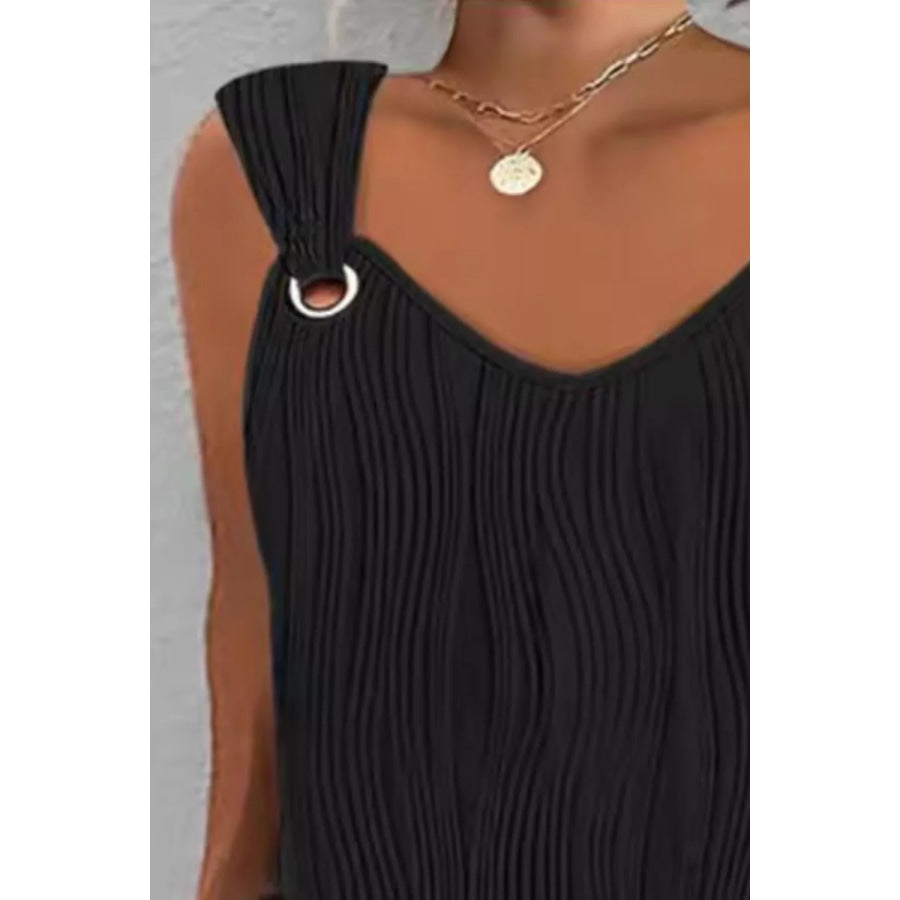 Sleeveless Textured Casual Mini Dress Apparel and Accessories