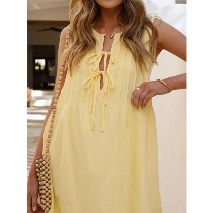 Sleeveless Tie-Front Mini Dress Apparel and Accessories