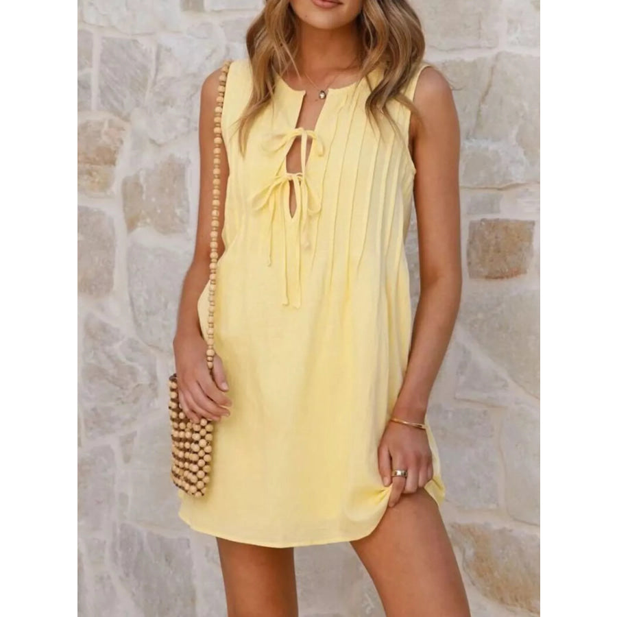 Sleeveless Tie-Front Mini Dress Apparel and Accessories