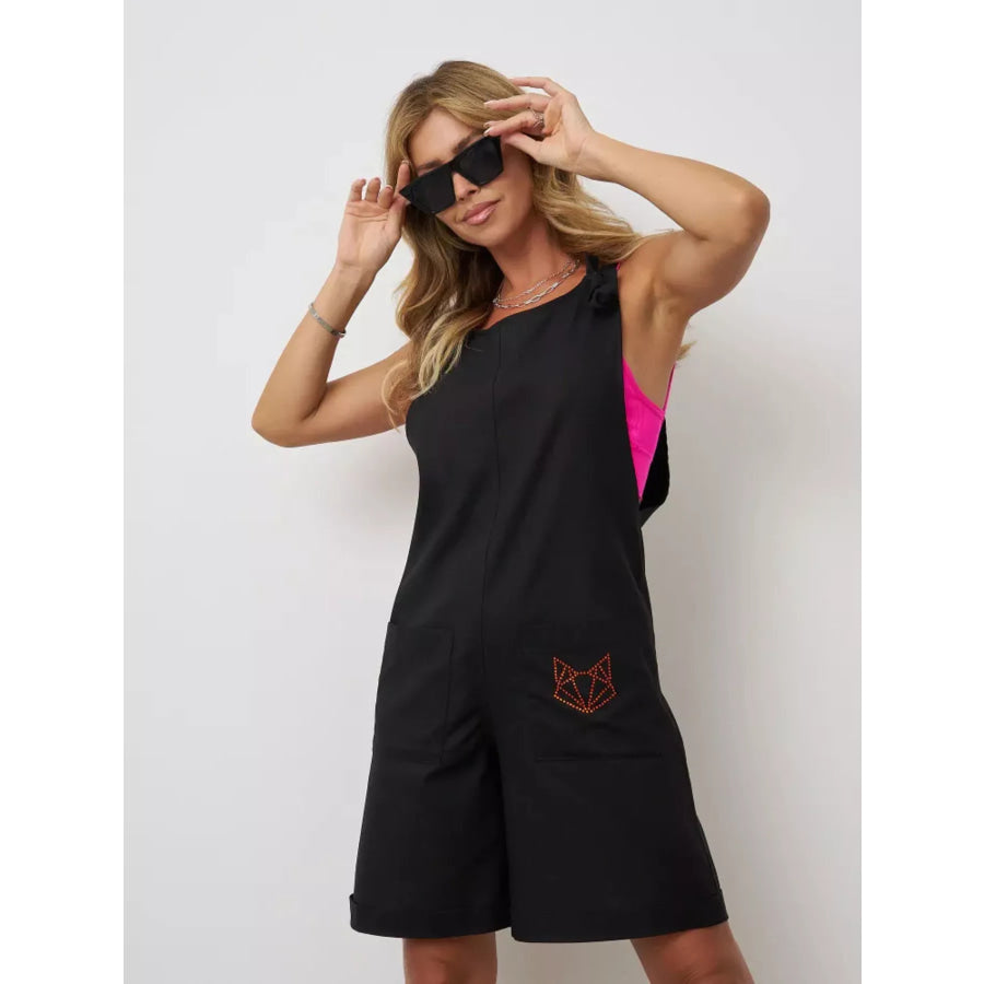 Sleeveless Tie-Strap Romper Apparel and Accessories