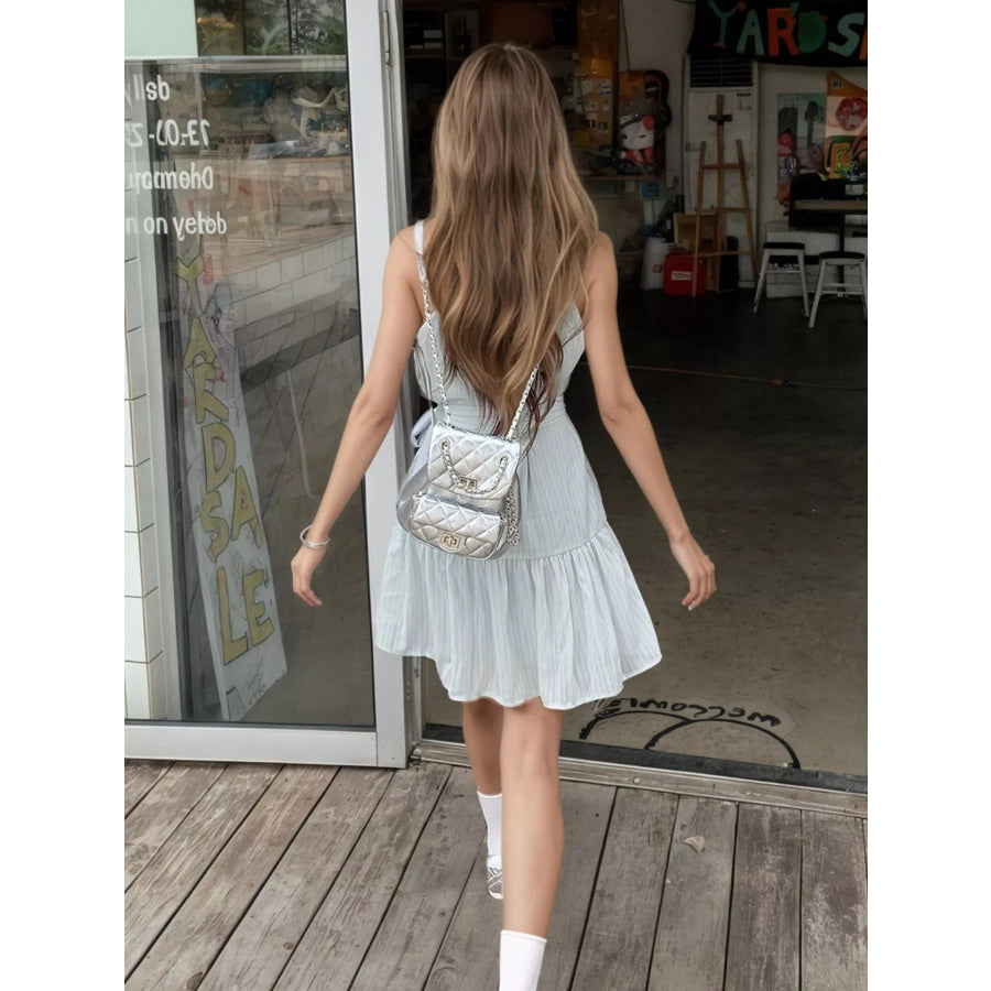 Sleeveless Tie Waist Mini Dress Apparel and Accessories