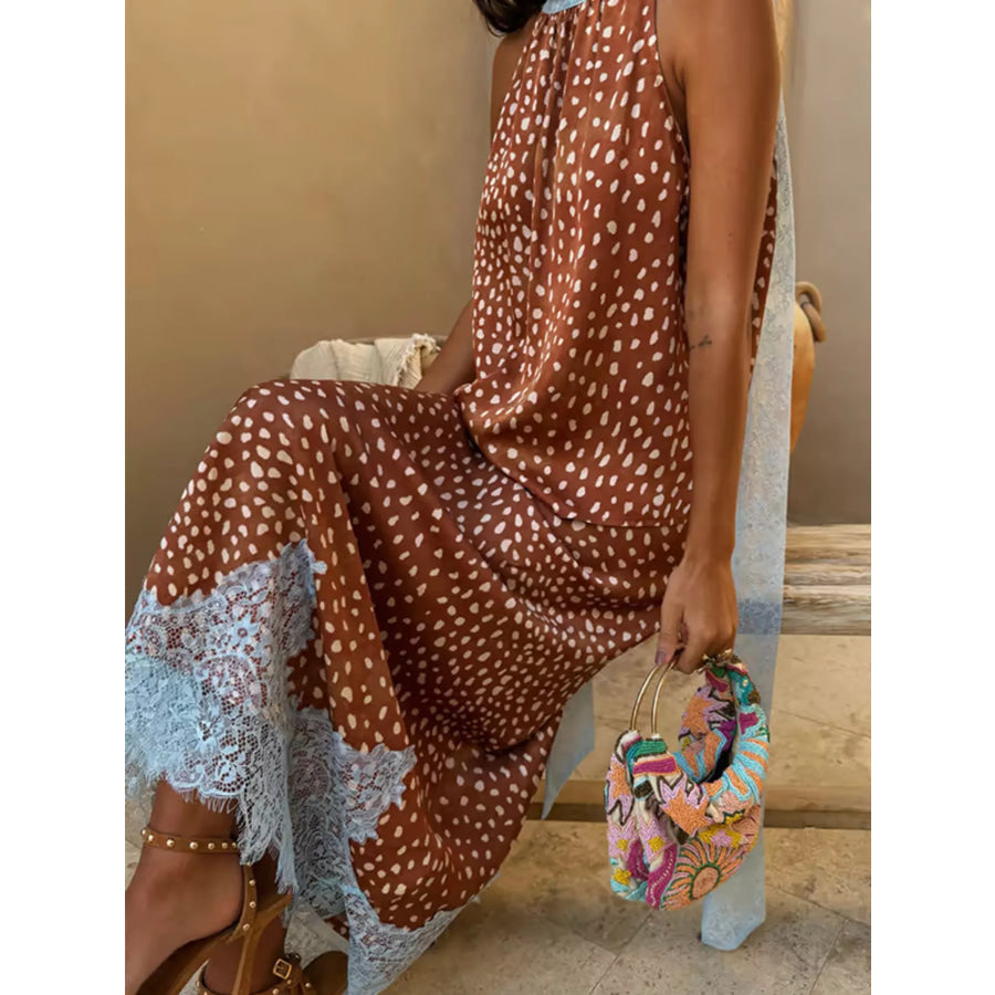 Sleeveless Top and Lace Detail Skirt Set Apparel and Accessories