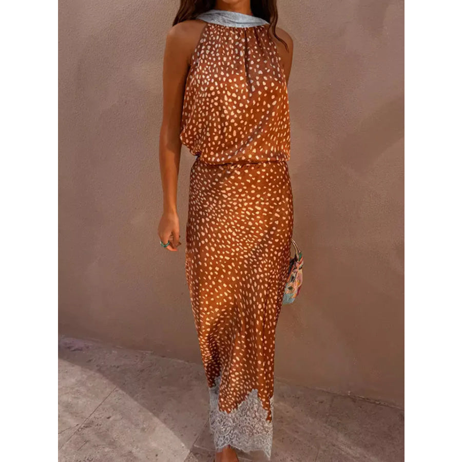 Sleeveless Top and Lace Detail Skirt Set Apparel and Accessories