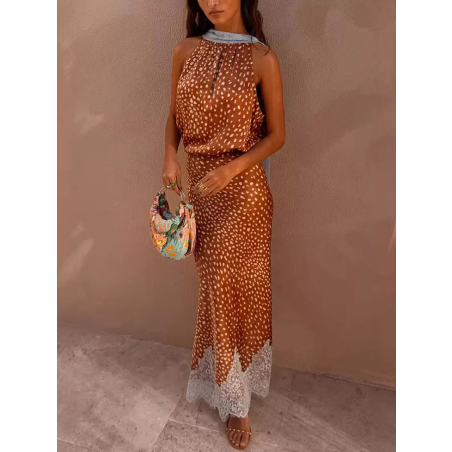Sleeveless Top and Lace Detail Skirt Set Apparel and Accessories