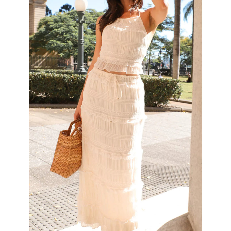 Sleeveless Top and Maxi Skirt Set Apparel Accessories