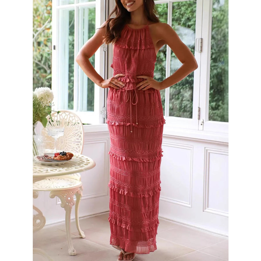 Sleeveless Top and Maxi Skirt Set Apparel Accessories