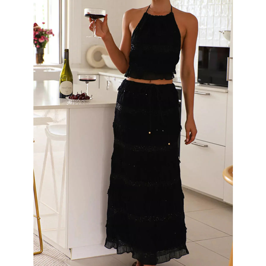 Sleeveless Top and Maxi Skirt Set Apparel Accessories