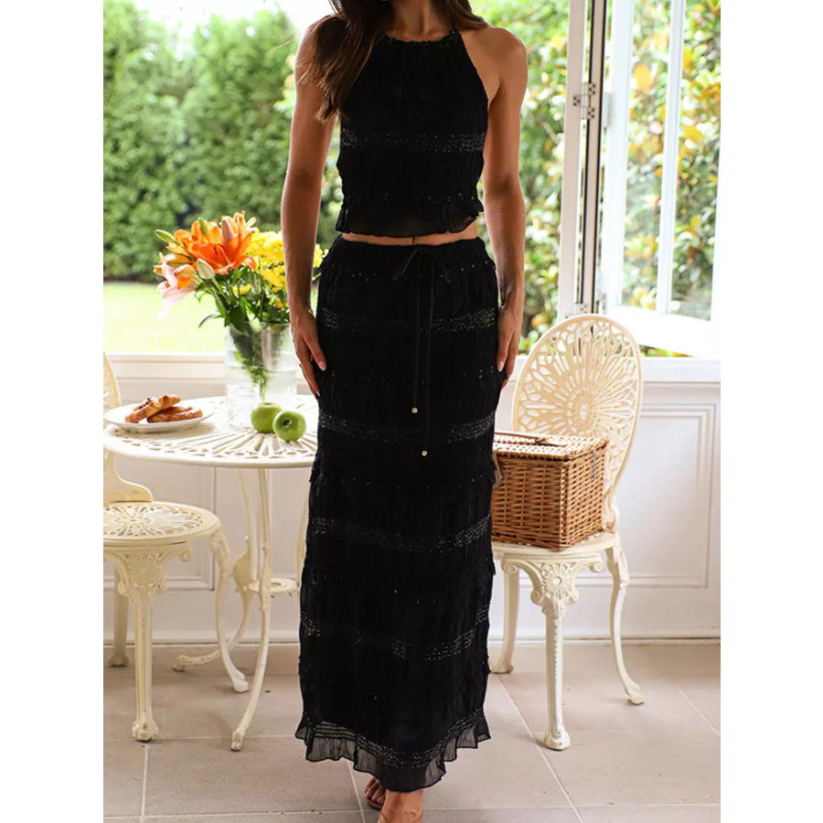 Sleeveless Top and Maxi Skirt Set Apparel Accessories