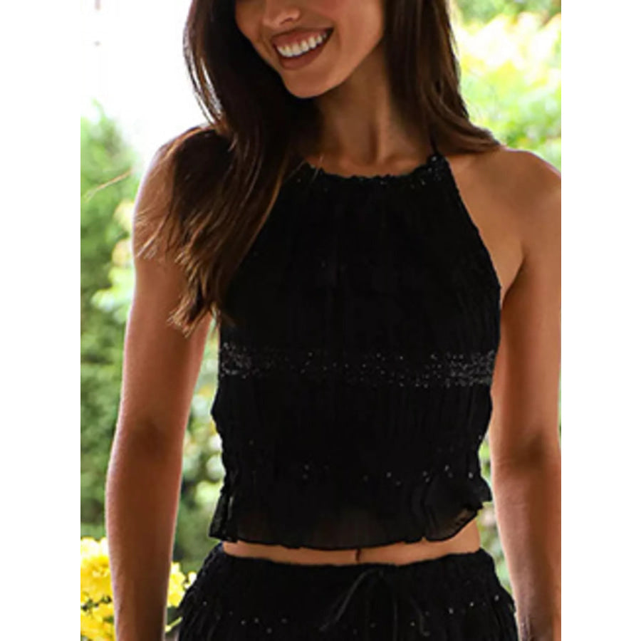 Sleeveless Top and Maxi Skirt Set Black / S Apparel Accessories