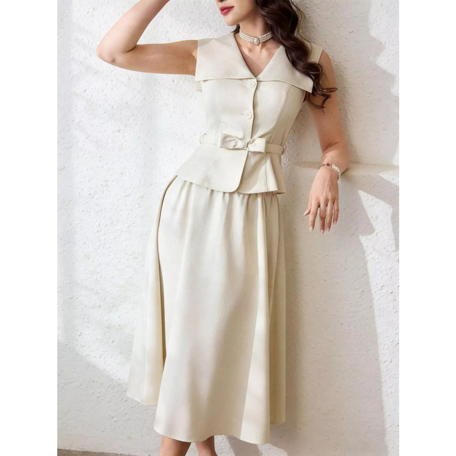 Sleeveless Top and Midi Skirt Set Apparel and Accessories