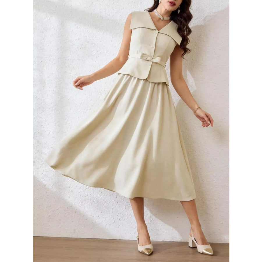 Sleeveless Top and Midi Skirt Set Apparel and Accessories
