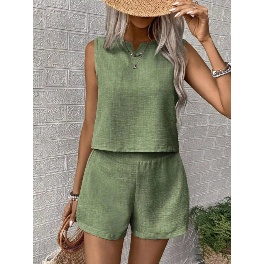 Sleeveless Top and Shorts Casual Set Apparel and Accessories